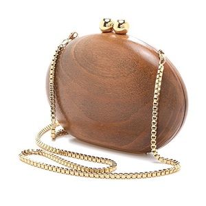 COPY - Malini Murjani Sculpted Wood Clutch with C…